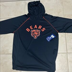 Chicago Bears Lightweight Navy Hoodie with Orange Accents. NWT